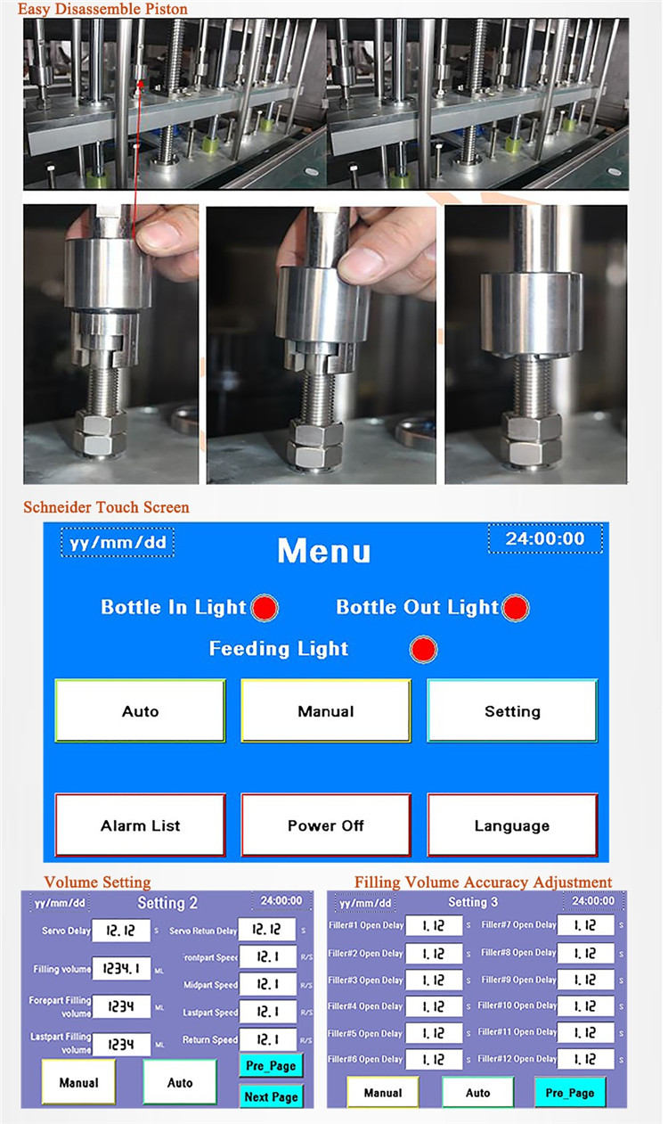 આપોઆપ સર્વો મોટર બોટલ ભરણ મશીન 6