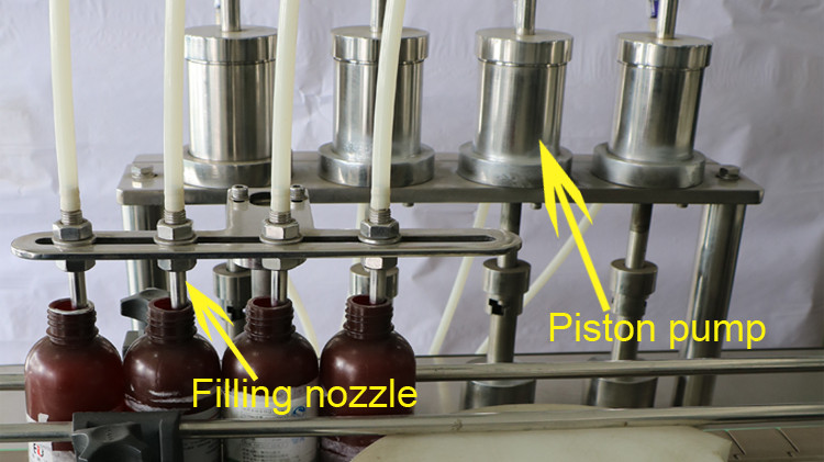 કેપ સીલિંગ અને સ્ટાર વ્હીલ દોડવા સાથે 500 મિલી રાઉન્ડ બોટલ ભરવાનું મશીન